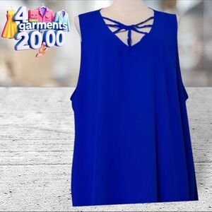 Torrid royal blue sleeveless sheer top size 4